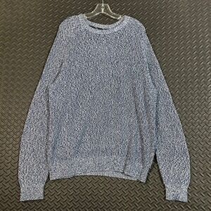 Lands' End Drifter Blue Heather Knit Pullover Crew‎ Neck Sweater Men's Size XL